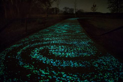 夜光石透水路面